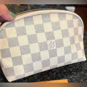 LOUIS VUITTON Damier Azur Pochette Cosmetic PM Pouch